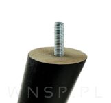 Noga bukowa skośna, stożek 10 cm, czarna ze szpilką M8 x 25 mm - 4