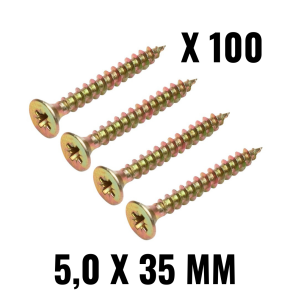 WKRĘTY HARTOWANE STOŻKOWE DO DREWNA 5,0 X 35 MM 