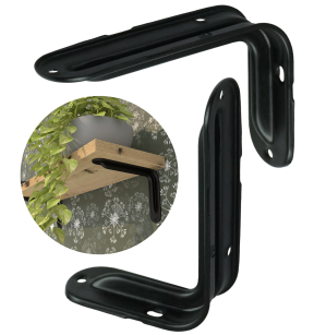Wspornik do półki ściennej 2 sztuki 125 x 80 mm, czarny