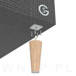 Noga bukowa prosta, stożek 15 cm, biała ze szpilką M8 x 25 mm - 8