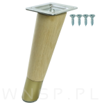 Nóżka dębowa skośna stożek 20 cm surowa, z nakładką antico - 4