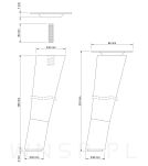 Nóżka dębowa skośna stożek 20 cm surowa, z nakładką antico - 3