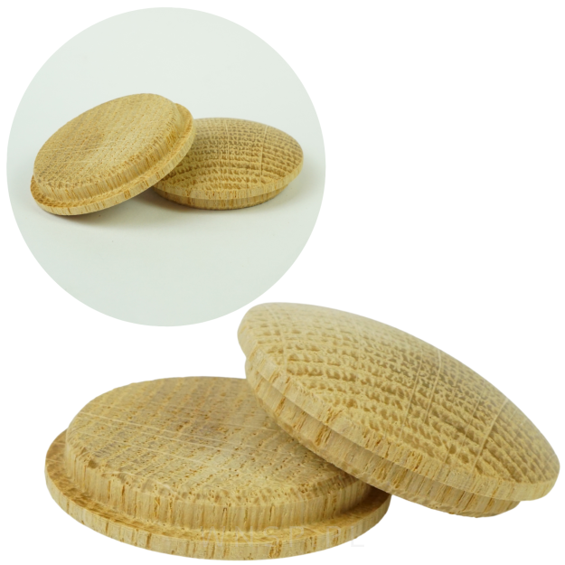 Zaślepki drewniane 20 sztuk do otworu Ø 35 mm dąb, surowe