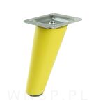 Noga meblowa bukowa skośna, 10 cm żółta z blachą montażową - 4