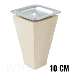 Nóżka bukowa trapez do mebli prosta 10 cm z blachą - 4