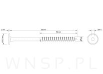 Wkręt HWI 6,3 X 90 mm, SW4, ocynk żółty - 3