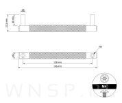 Uchwyt czarny karbowany 128 mm - 4