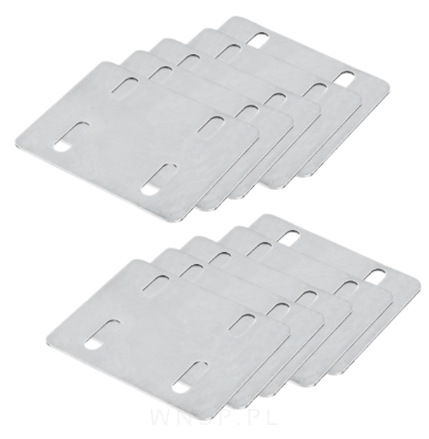 Płytka montażowa 10 sztuk, 4 otwory fasolkowe 50 X 60 mm