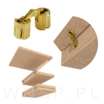 Zawias cylindryczny Ø 10 mm, do stołu, drzwi meblowych, mosiądz - 3