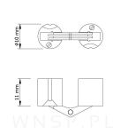 Zawias cylindryczny Ø 10 mm, do stołu, drzwi meblowych, mosiądz - 4