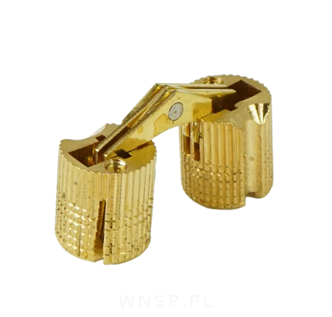 Zawias cylindryczny Ø 10 mm, do stołu, drzwi meblowych, mosiądz