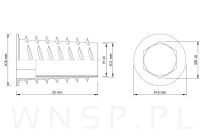 Mufa M10 X 25 mm - nakrętka do drewna typ DC - 2