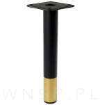 Noga stalowa 18 cm, z blachą montażową, czarna matowa z mosiądzem - 6