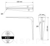 20x Wsporników do półki ściennej 150 x 125 mm, w kolorze czarnym - 2