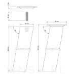 Noga kwadratowa bukowa 45 x 45 mm, 20 CM, skośna, surowa z blachą montażową - 2