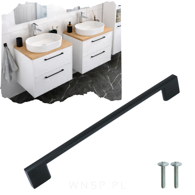 Uchwyt meblowy Wide 192 mm czarny