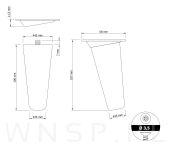 Noga bukowa skośna UNIQ 10 cm z blachą montażową, lakier bezbarwny - 2