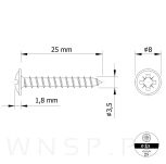 Wkręt 3,5 X 25 mm podkładkowy do drewna - 2