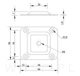 Noga bukowa prosta, stożek 30 cm lakier bezbarwny z blachą montażową - 7