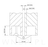Zawias cylindryczny fi16 mm wkładów blatów - 6
