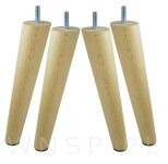 Noga bukowa skośna, stożek 45 cm, lakier ze szpilką M8 x 25 mm - 9