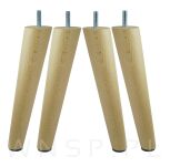 Noga bukowa skośna, stożek 45 cm, lakier ze szpilką M8 x 25 mm - 14