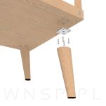Noga bukowa skośna, stożek 45 cm, lakier ze szpilką M8 x 25 mm - 7