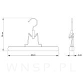 WIESZAK DREWNIANY NA SPODNIE CZARNY ZESTAW X10 WIESZAKI Z KLIPSAMI - 2