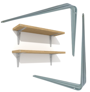 Wspornik do półki ściennej 350 x 300 mm, srebrny