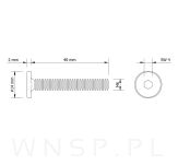 M6 X 40 mm metryczny z łbem walcowym SW 4 - 2