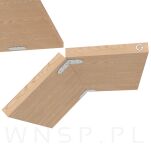 Zawias maszynowy do wkładek stołu 6 otworowy, 80 x 30 mm, nikiel - 5