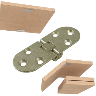 Zawias maszynowy do wkładek stołu 6 otworowy, 80 x 30 mm, nikiel