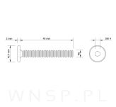 M6 X 45 mm metryczny z łbem walcowym SW 4 - 2