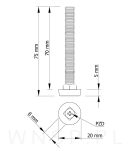 Regulator, stopka meblowa, nóżka M8 X 70 mm - 2
