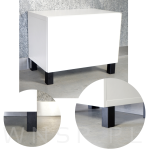 4x Noga kwadratowa bukowa 45 X 45, prosta, 10 CM, czarna z blachą montażową - 3