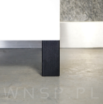 4x Noga kwadratowa bukowa 45 X 45, prosta, 10 CM, czarna z blachą montażową - 4