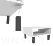 4x Noga kwadratowa bukowa 45 X 45, prosta, 10 CM, czarna z blachą montażową - 5