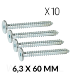 Wkręt HWI 6,3 X 60 mm, SW4, ocynk biały - 6