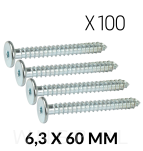 Wkręt HWI 6,3 X 60 mm, SW4, ocynk biały - 7