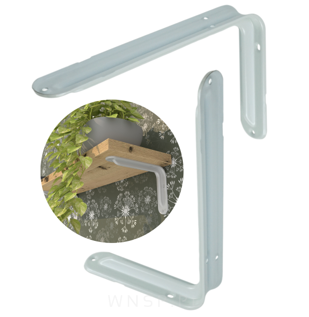 Wspornik do półki ściennej 2 sztuki 200 x 140 mm, biały