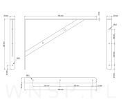 Wspornik, konsola do półki ściennej, wiszącej 400 x 280 x 29 mm - 2