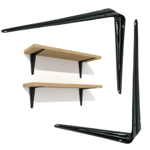 10x Wsporników do półki ściennej 250 x 200 mm, w kolorze czarnym