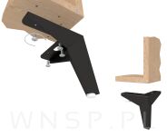 Noga meblowa Gwiazda 15 cm, czarny mat - 5