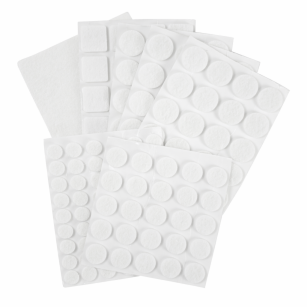 PODKŁADKI FILCOWE POD KRZESŁA, MEBLE, NOGI SAMOPRZYLEPNE ZESTAW 154 SZT BIAŁY FILC