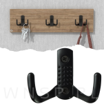 Haczyk 2 ramienny wieszak przykręcany, czarny - 2