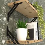 Nowoczesne wsporniki na krawędź półki ściennej 2 sztuki, FLEX 20 x 20 cm - 5