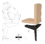 Noga meblowa Diament 13 cm, czarny mat - 2