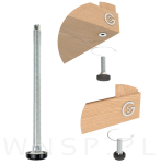 Stopka do mebla M8 X 120 mm, nacięcie proste, czarna - 6