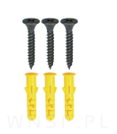 Wieszak 600 mm z 21 uchwytami, haczyk, kolor czarny przykręcany - 7