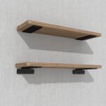 Zestaw 2 półek ściennych w dekorze orzechu 500 x 150 x 18 mm, ze wspornikami montażowymi - 5